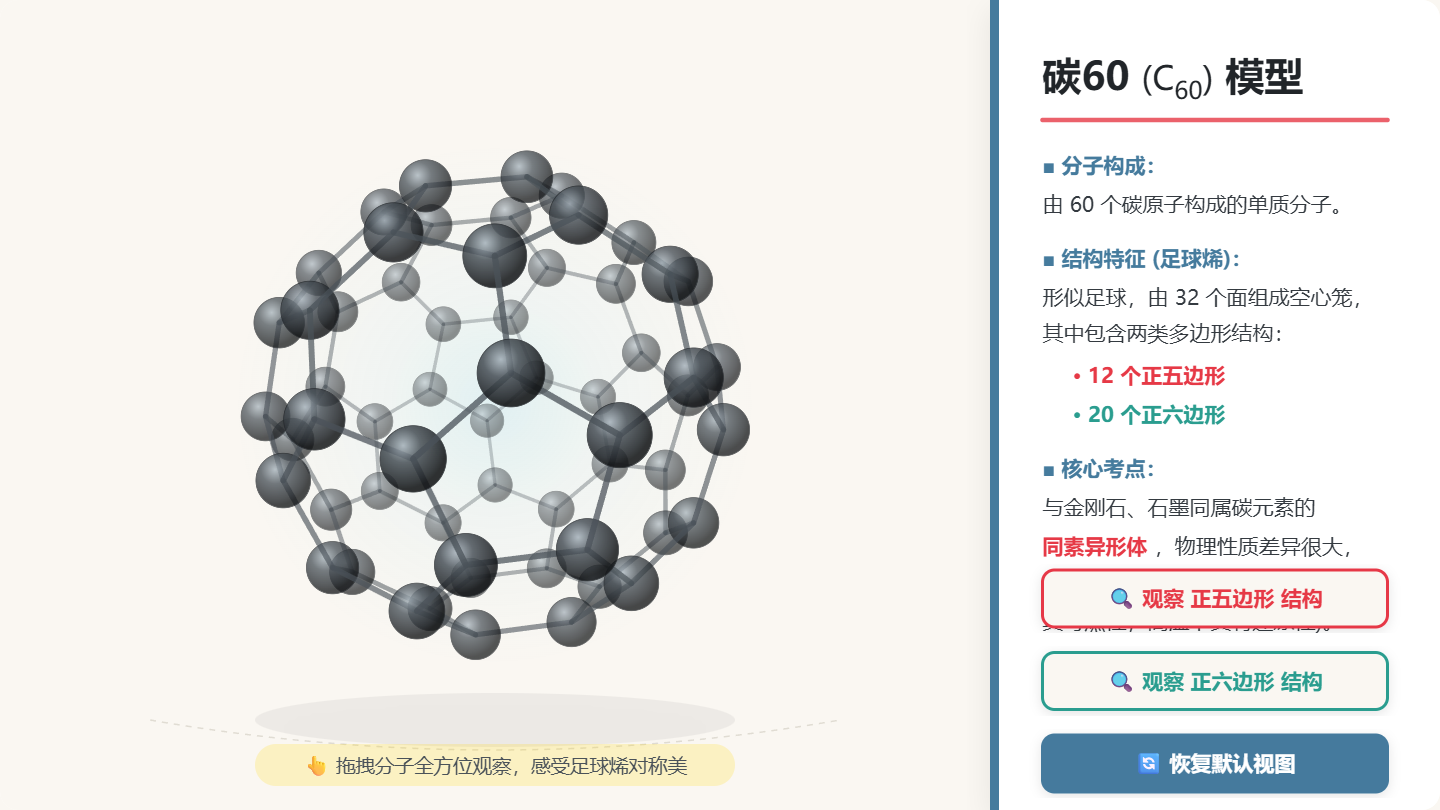 C60（碳60） 分子结构模型