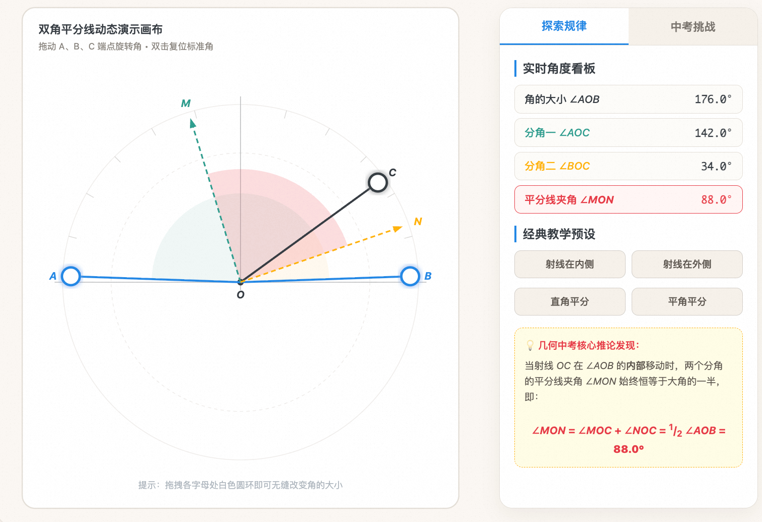 双角平分线夹角