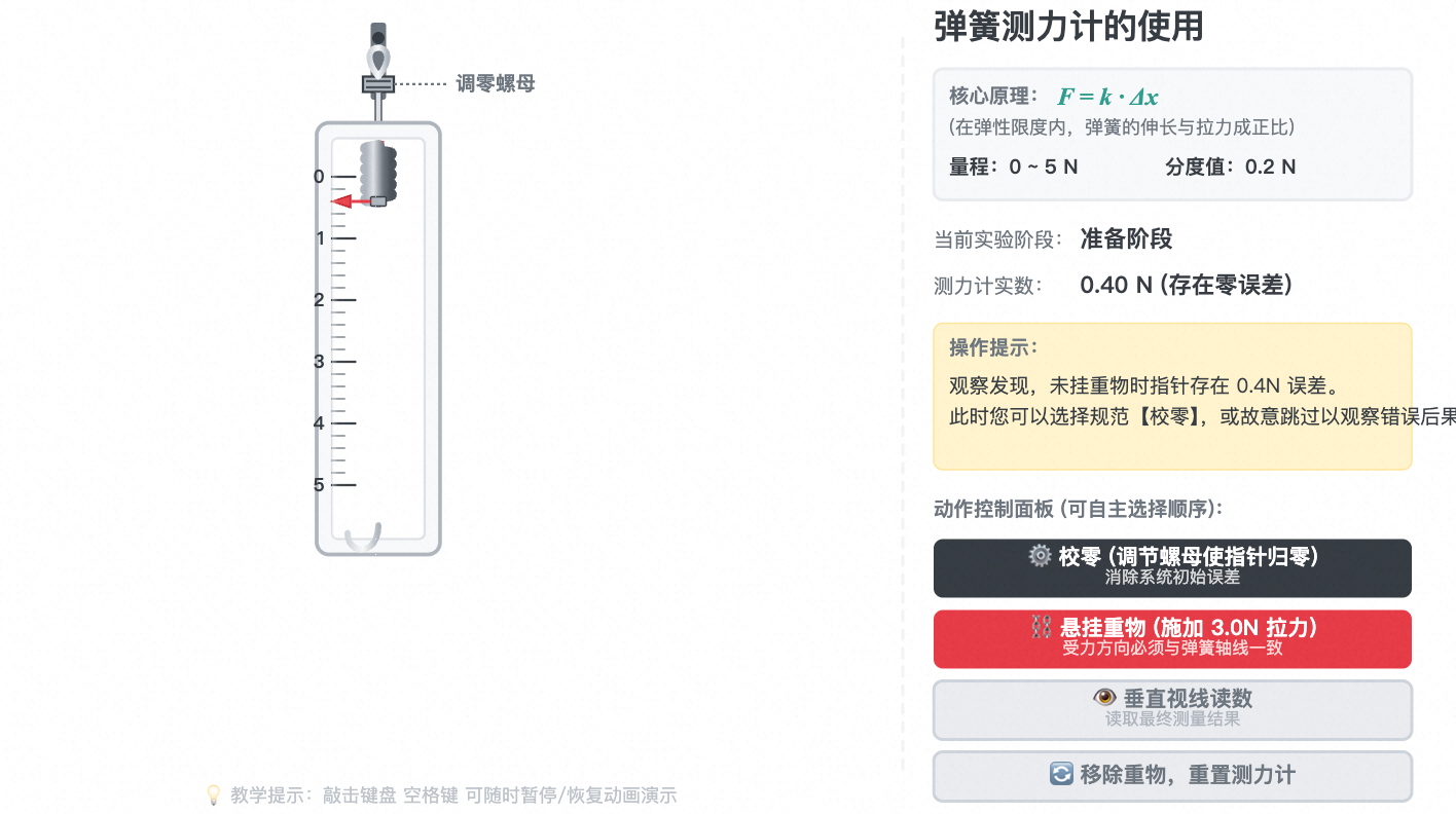 弹簧测力计测量流程